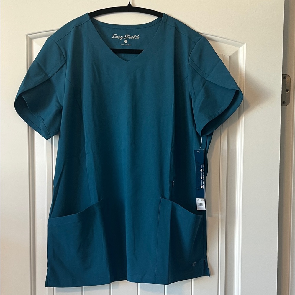 Easy Street Teal Short Sleeve Top